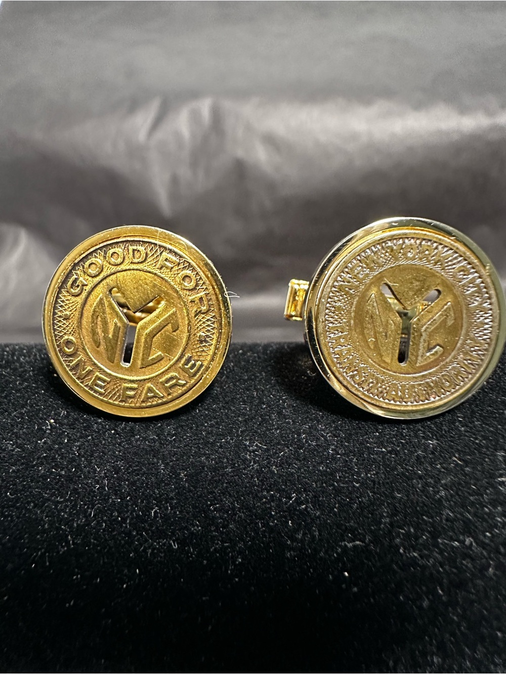 Gold-Tone Novelty Token Cufflinks in Gold